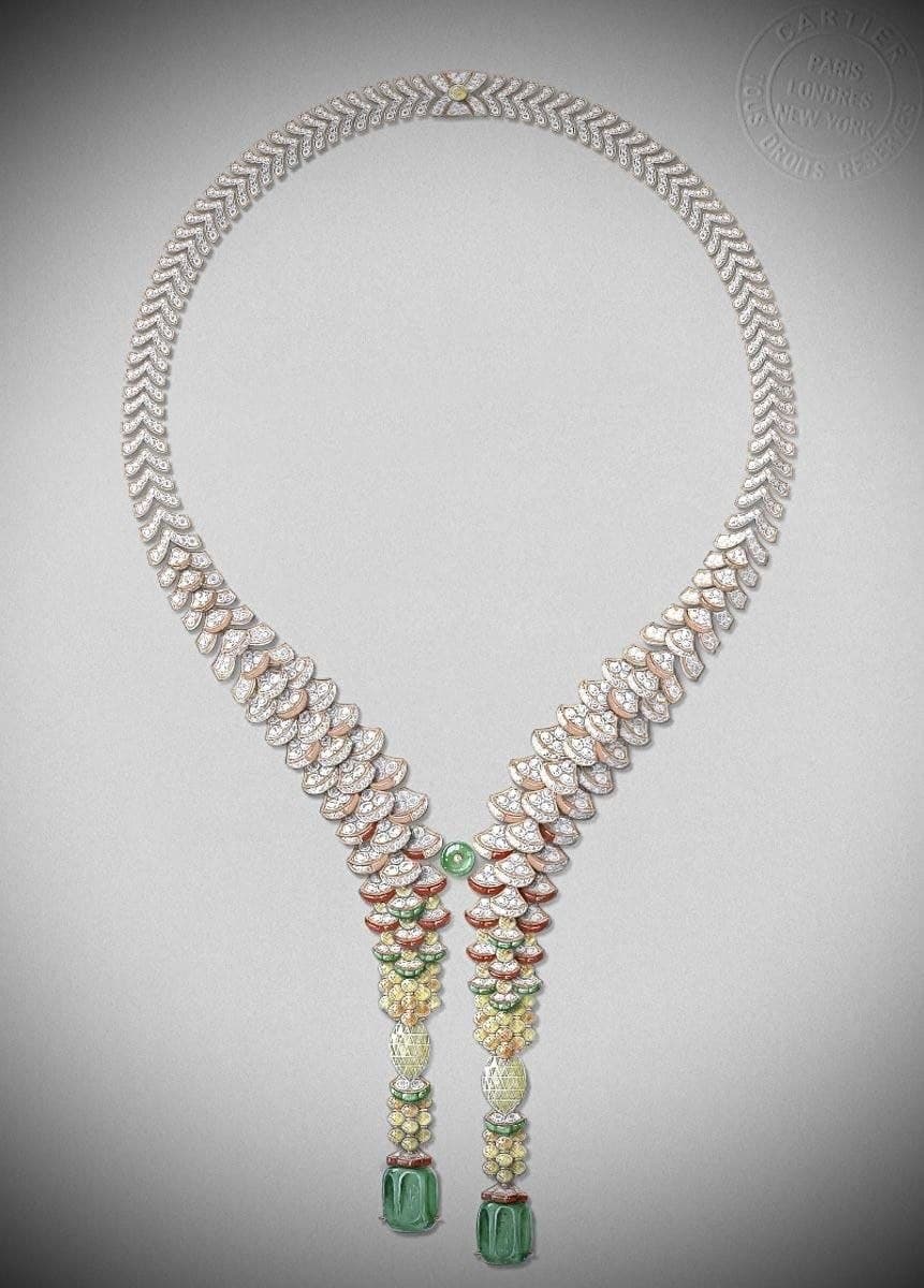 Gouache drawing of a commissioned necklace